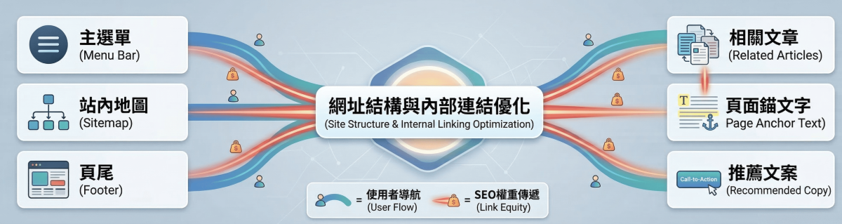 網址連結優化-內部連結優化-覺醒網頁設計製圖
