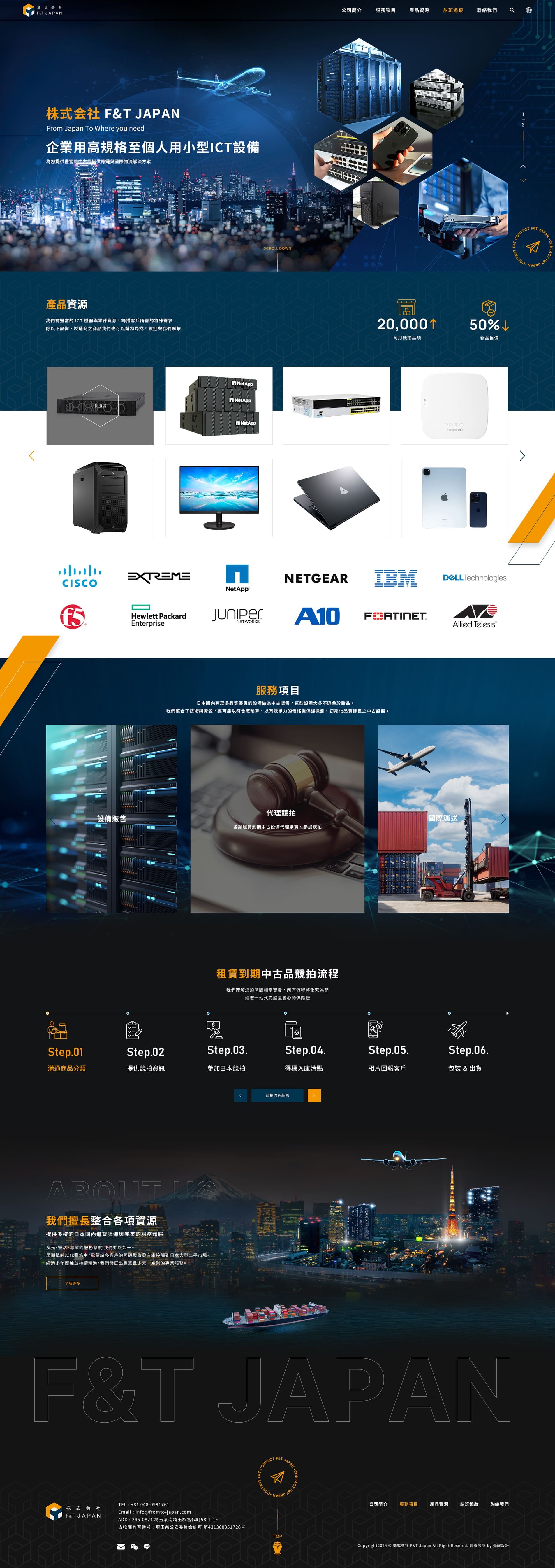 F&T Japan 二手中古網路設備供應商｜SEO、RWD 網頁/網站設計範例